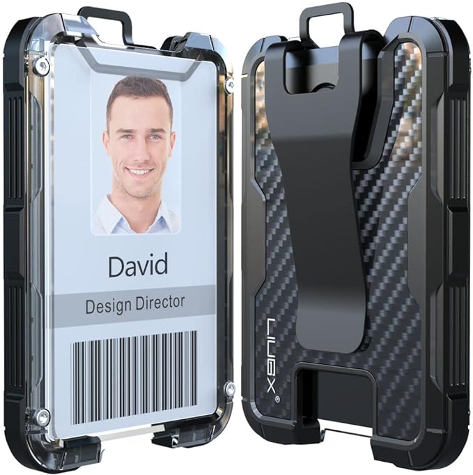 LIUGX Carbon Fiber Badge Holder, ID Card Holder by LIUGX