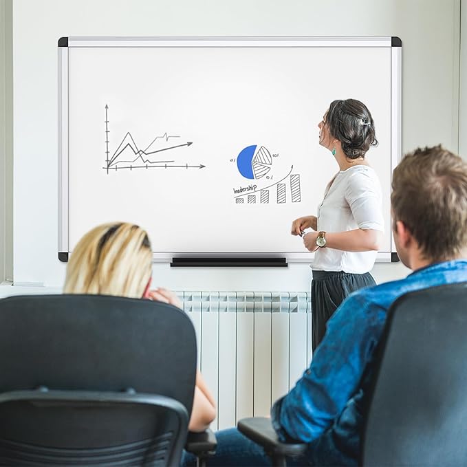 VIZ-PRO Dry Erase Board/Whiteboard, 36 X 24 Inches, Wall Mounted Board - Image 7
