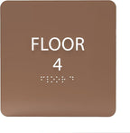 Coffee ADA Floor 4 Sign with Braille – Made from Durable Acrylic and Ready to by ADACentralSigns