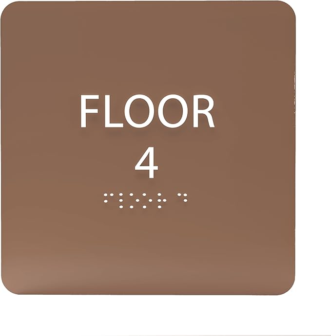 Coffee ADA Floor 4 Sign with Braille – Made from Durable Acrylic and Ready to by ADACentralSigns
