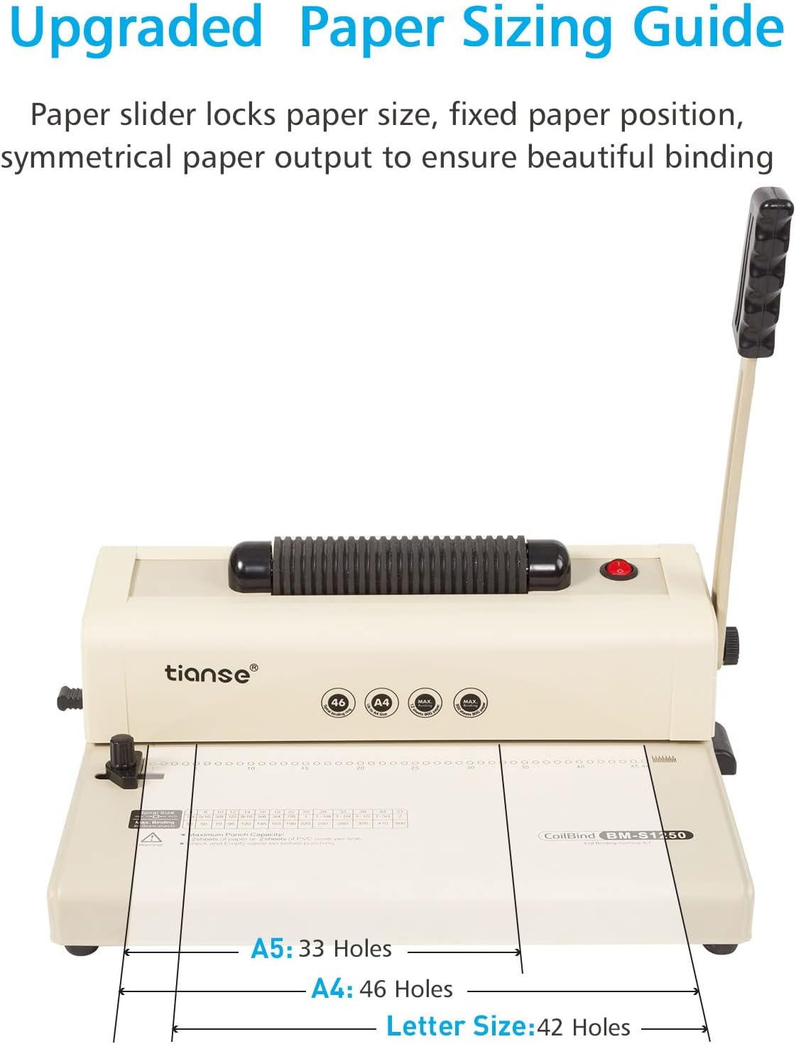tianse binding machine - electric coil inserter for showing dimensions