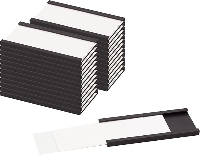 LLPT Magnetic Label Holder 2” x 1” 26 Packs C Channel 300g White Paper Cards by LLPT-AllAboutAdhesiveTapes