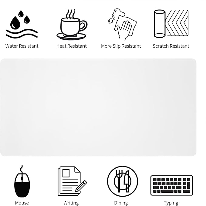 Leather Desk Pad, Large Mouse Pad, Non-Slip Desktop Mat, Leather Desk Blotter - Image 5