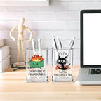 Vgrti Funny Black Cat 2 Pack Acrylic Cosmetic Pencil Pen Holder Cup, Emotional - Image 4