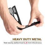 ENCIMART Metal Book Ends for Shelves, Kitchen Bookends Home Decorative Bookends for Heavy Books, Unique Cute Cookbook Organizer Book Holder for Kitchen Housewarming Cooking Book Lover Gifts, Black