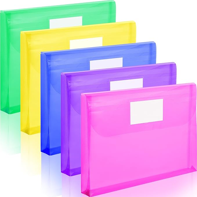 Forvencer Binder Pocket, 4X Regular Capacity, 5 Pack Super Heavyweight Plastic by Forvencer
