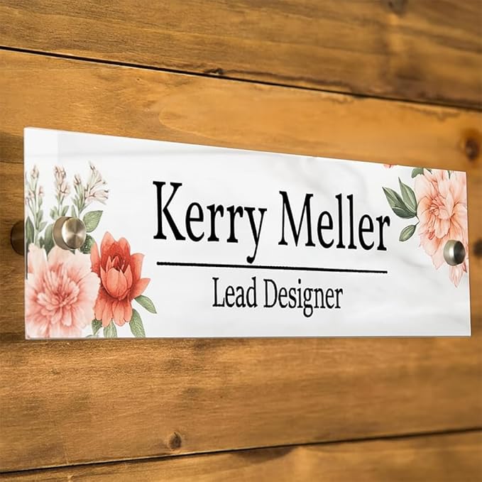 Personalized Office Door Sign, Custom Acrylic Name Plate by Unknown