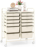 LDAILY 12 Drawer Rolling Storage Cart, Craft Cart Organizer on Wheels w/Metal