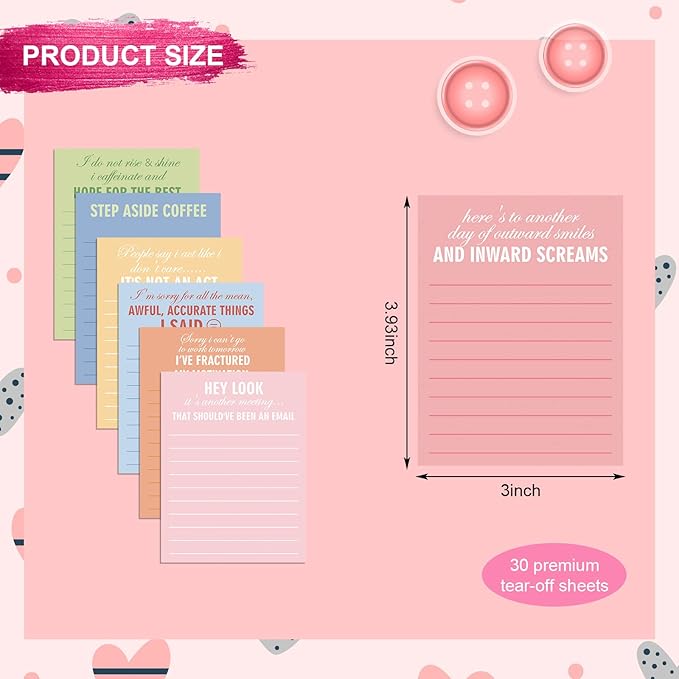 Funny Notepads with Sayings Sticky Funny Office Supplies to Do List Sarcastic - Image 2