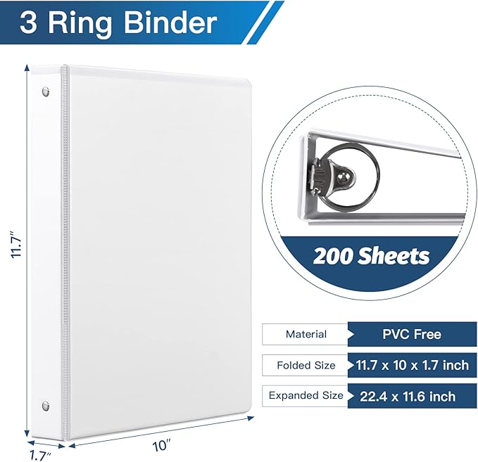 Basic 3 Ring Binder -1 or 1/2'' Binders - Image 2
