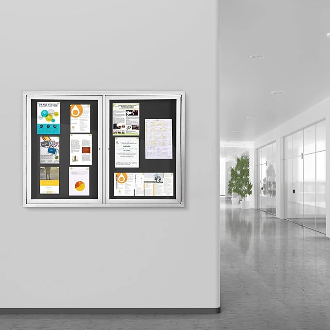 SWANCROWN Weather Resistant Enclosed Bulletin Board Felt Displays Boards Wall - Image 8