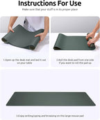 YSAGi Leather Desk Protector, Office Mat, Large Mouse Mat, Non-Slip PU Leather - Image 9