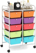 HAPPYGRILL 10-Drawer Rolling Storage Cart, Storage Organizer Cart by HAPPYGRILL