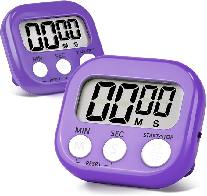 2 Pack Purple Digital Kitchen Timer Magnetic Digital Timer by Unknown