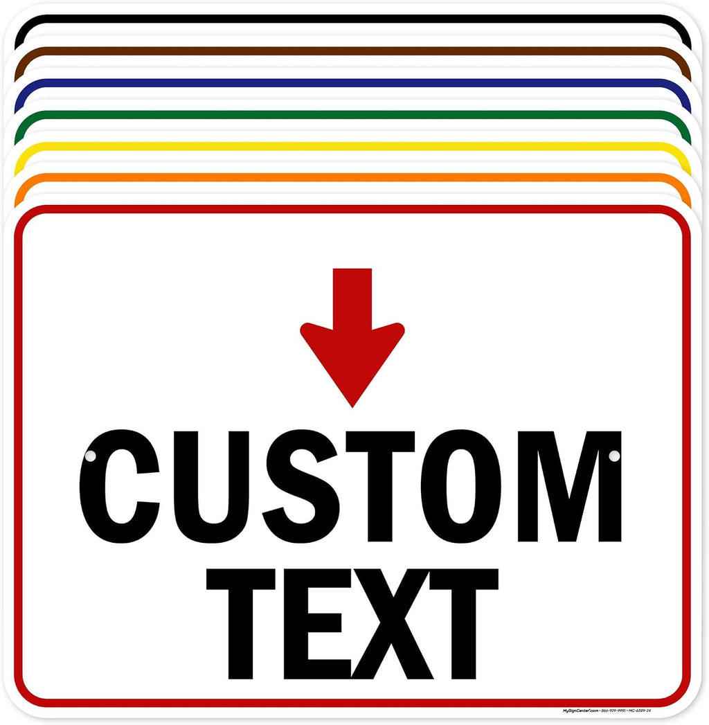 Custom Arrow Directional Sign, 18x24 Inches, Rust Free .063 Aluminum, Fade