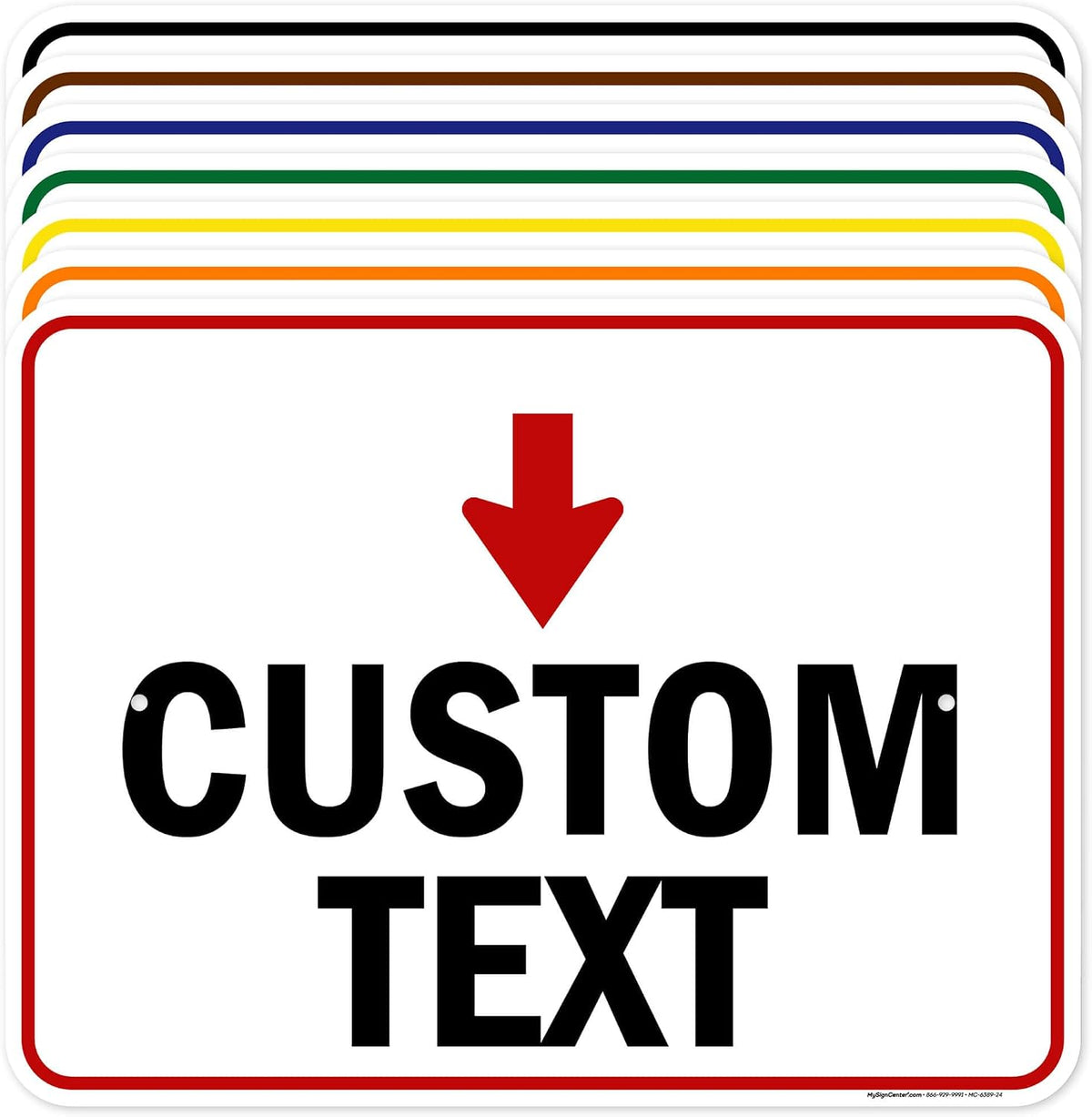 Custom Arrow Directional Sign, 18x24 Inches, Rust Free .063 Aluminum, Fade