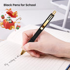 Aisibeiger Ballpoint Pens Black Ink Medium Point 1.0mm, Vintage 12-count | Ball Point Pen with Super Soft Grip Office Supplies Smooth Writing Pens for Women Journaling