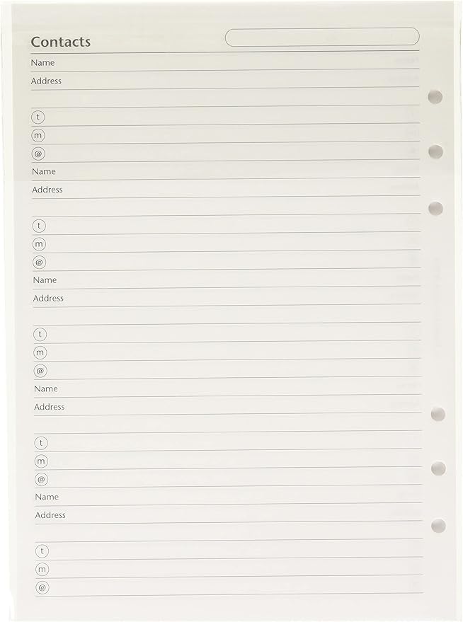 Filofax A5 Name/Address/Phone/Fax by Filofax
