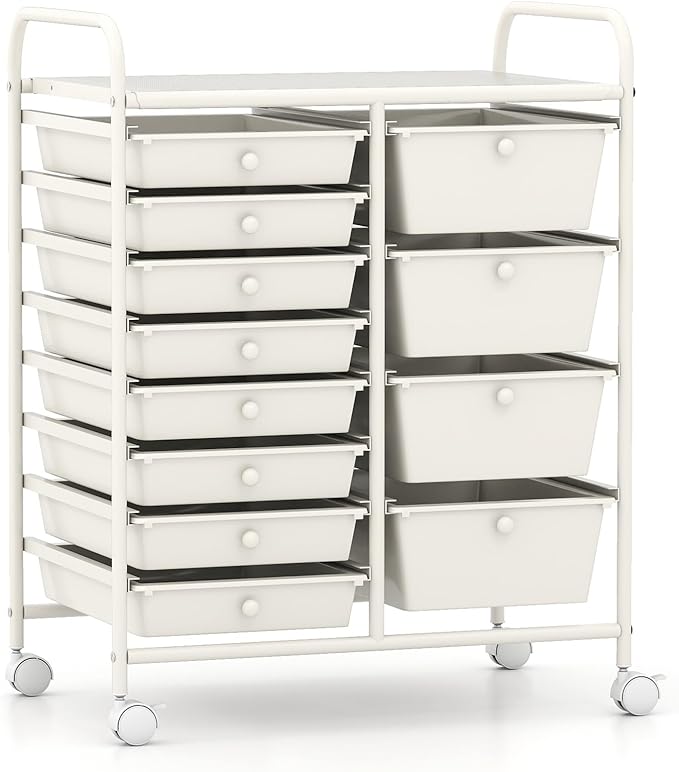 LDAILY 12 Drawer Rolling Storage Cart, Rolling Cart by LDAILY