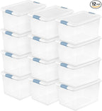 Sterilite 12 Pack Latching Box, Under Bed Storage Bins by Sterilite