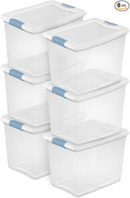 Sterilite 6-Pack Latching Box, Under Bed Storage Bins by Sterilite
