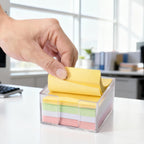 3x3 Inch Acrylic Sticky Note Holder, Crystal Clear Sticky Note Dispenser for Dorm Room Home and Office Acrylic Desk Organizer