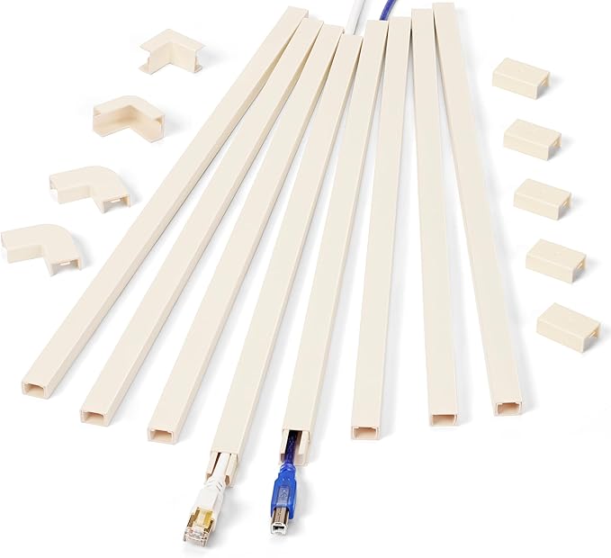 Cord Hider Wall for One Cord, 136in Wire Covers Wall, Easy Install Cable Cover by ZhiYo