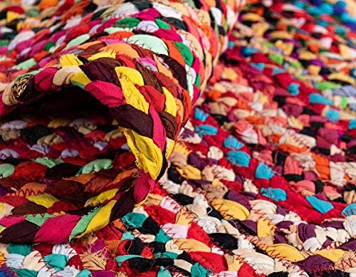 Unique Loom Braided Chindi Collection Area Rug - Layer (8' x 11' Rect...