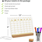 Light Up Clear Dry Erase Calendar 13 x 9 inch - Image 2