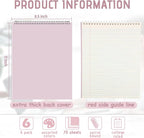 Maitys 6 Pcs Legal Pad Steno Spiral Notebook 8.5" x 11" Top Bound Spiral Pads - Image 2