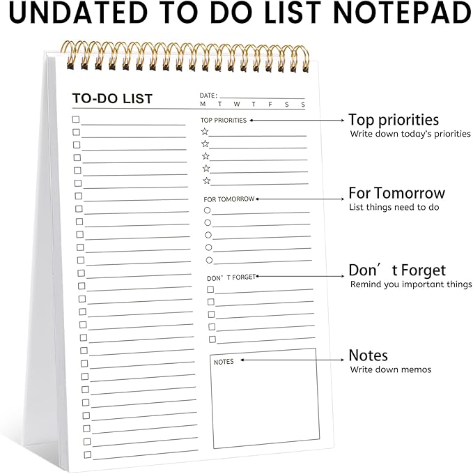 To Do List Notepad, 120 Pages 6.7x9.8" to Do List Notebook Undated Daily - Image 7