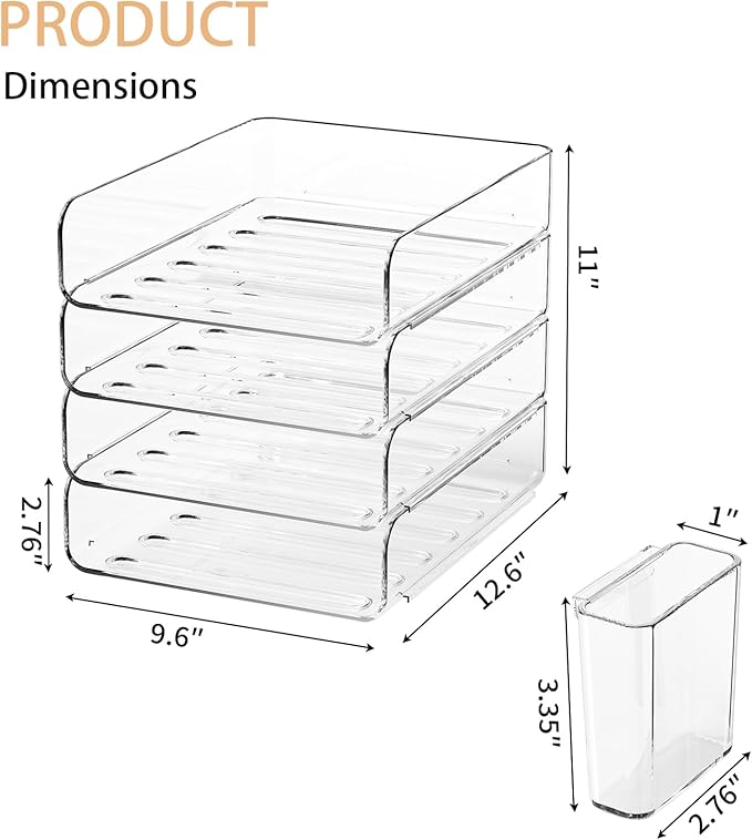 FANXIYQ 4-Tier Acrylic Paper Tray Organizer - Image 3