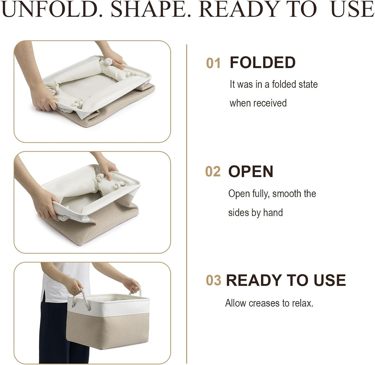 11.8x7.9x5.2 Inch Fabric Small Storage Bins with Handles 6 Pack