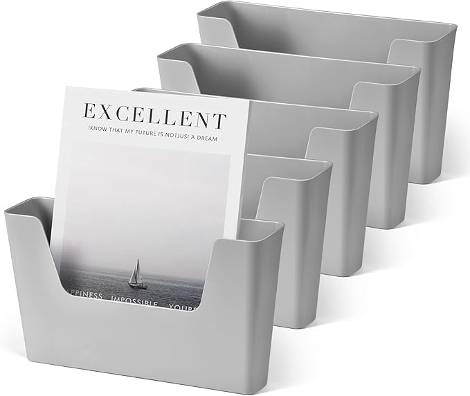 YOHOM No Drilling File Holder Wall Mails Magazines Organizer Adhesive Door Mount by Yohom