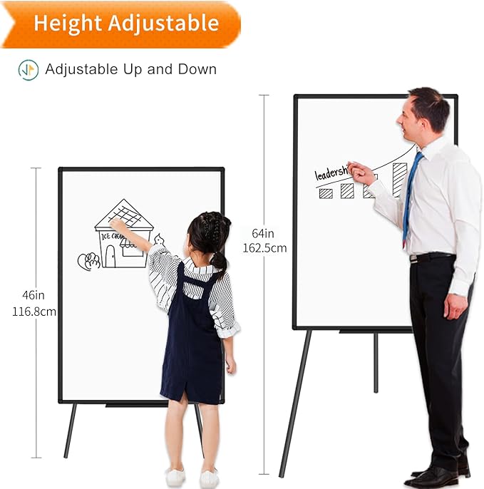 VIZ-PRO Magnetic Whiteboard Easel Black, 36 x 24 Inches, Portable Dry Erase - Image 3