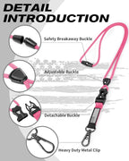 LIUGX Badge Holder with Heavy Duty Breakaway Lanyard, Carbon Fiber-Texture - Image 2