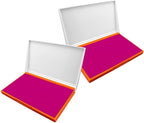 2 Pack Plastic Case Stamp Pad Large Size, Magenta Purple Color by ZIGEL