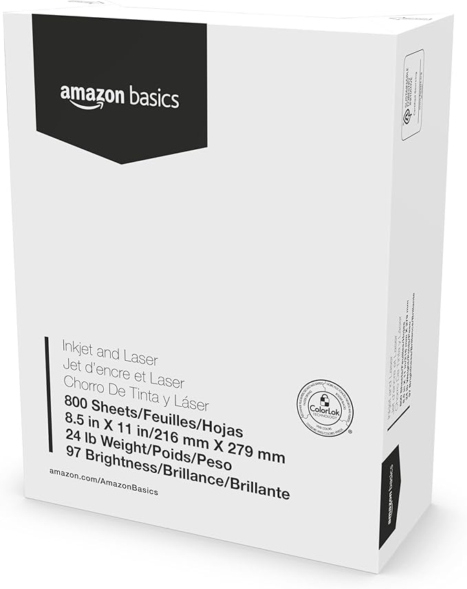 Amazon Basics Multipurpose Copy Printer Paper, 8.5 x 11 Inches, 24 lb, 1 Mega - Image 3