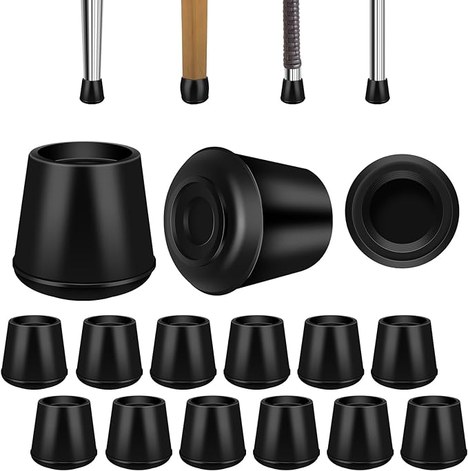 VOCOMO 1" Round Rubber Chair Leg Tips Caps, Chair Leg Floor Protectors by VOCOMO