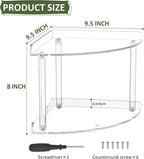 Sezanrpt 2 Tier Acrylic Corner Shelf Organizer Storage 9.5x9.5x8 Inch, - Image 3