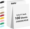 OcePor 100 Sheets White Cardstock Paper, Colored Printer Paper 8.5 x 11 by OcePor