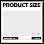 Tatuo 15 Sheets Architectural Vellum Paper 18 x 24 Inch Drafting Vellum Tracing - Image 2