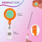 6Pcs Cute Badge Reel Set – Happy Face Retractable Badge Holder - Image 3