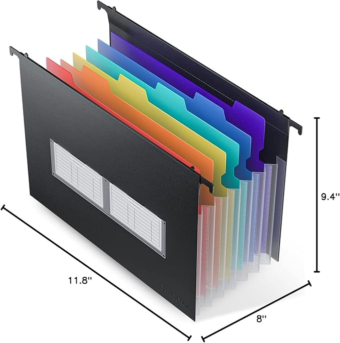 ThinkTex Plastic Expanding Hanging File Folders, 7 Innovative 1.2" Accordion - Image 8