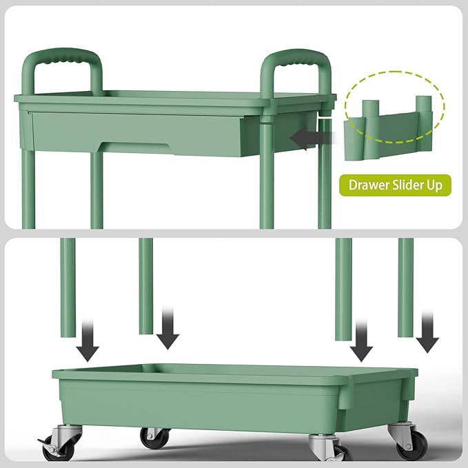 Sorgion 3 Tier Rolling Cart Organizer, Laundry Room Bathroom Organizers and - Image 5