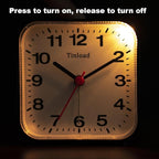 Tinload Small Battery Analog Alarm Clock Silent Non Ticking, Ascending Beep - Image 7