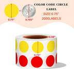 PARLAIM 2 Rolls 2000PCS 3/4" Round Circle Color-Code Dot Stickers, 2 Color - Image 2