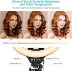 Sensyne 14" Ring Light with Tripod Stand, LED Circle Light with Phone Holder - Image 6