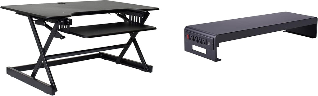 Rocelco 40" Large Height Adjustable Standing Desk Converter