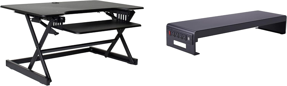 Rocelco 40" Large Height Adjustable Standing Desk Converter